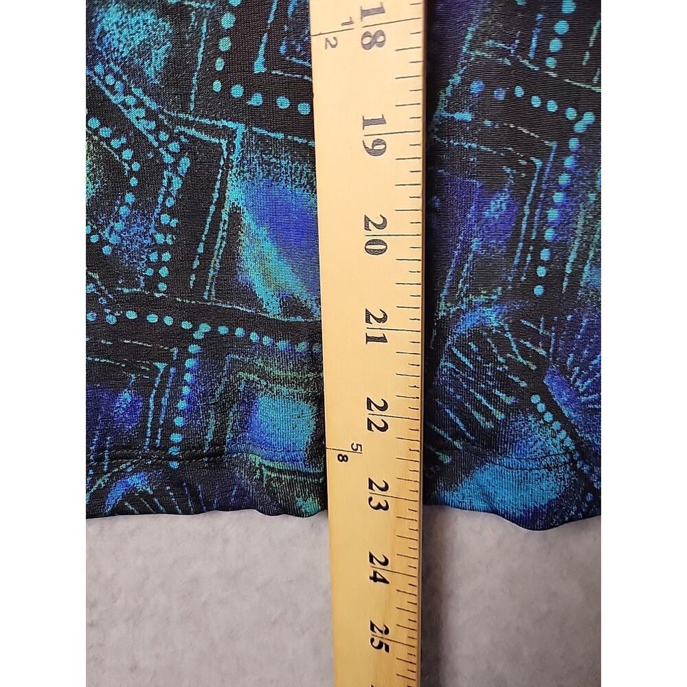 Chico's Travelers Blue Artsy Nautilus Slinky LS V Neck Blouse Women's 1 US Med - Picture 8 of 12